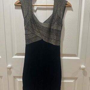Chic Black and Silver Top with Elastane